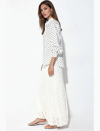 Camicia in crêpe a pois oversize bdart