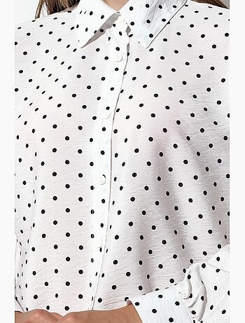 Camicia in crêpe a pois oversize bdart