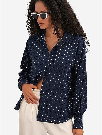 Camicia in crêpe a pois oversize bdart