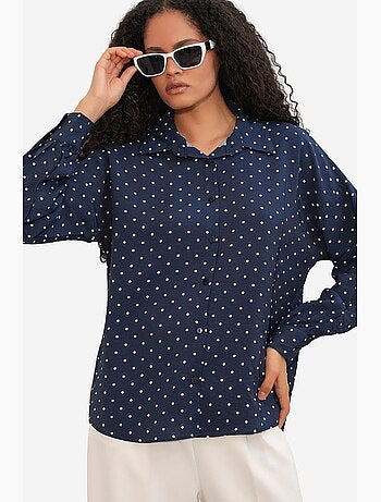 Camicia in crêpe a pois oversize bdart