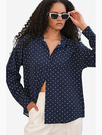 Camicia in crêpe a pois oversize bdart