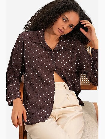 Camicia in crêpe a pois oversize bdart