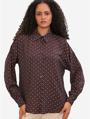 Camicia in crêpe a pois oversize bdart