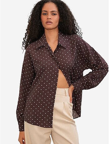 Camicia in crêpe a pois oversize bdart