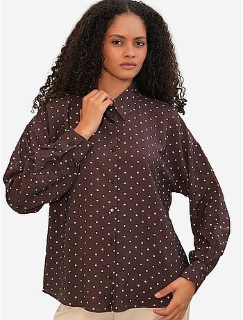 Camicia in crêpe a pois oversize bdart