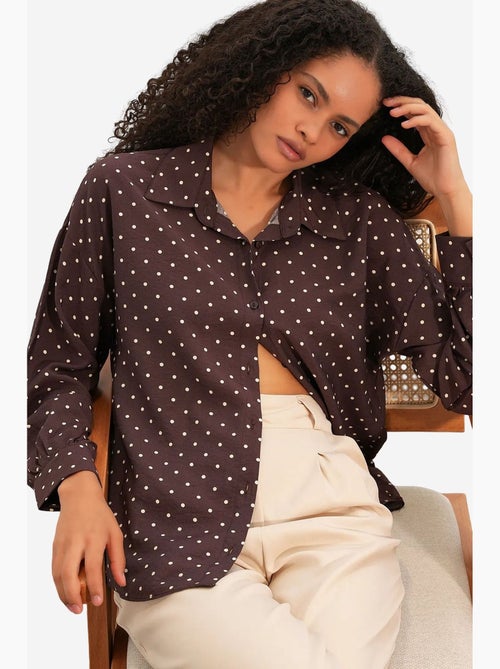 Camicia in crêpe a pois oversize bdart - Kiabi Camicia in crêpe a pois oversize bdart - Kiabi