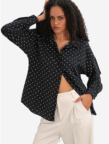 Camicia in crêpe a pois oversize bdart