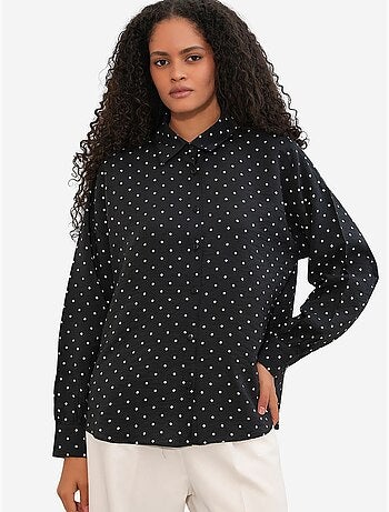 Camicia in crêpe a pois oversize bdart