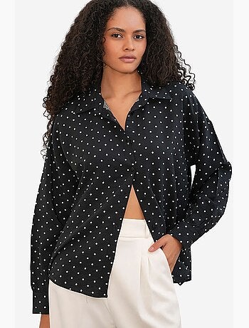 Camicia in crêpe a pois oversize bdart