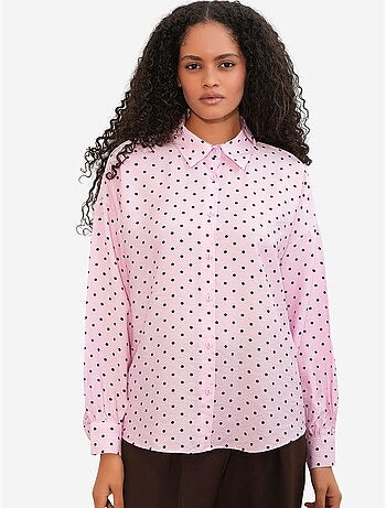 Camicia in crêpe a pois oversize bdart