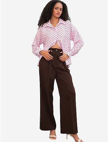 Camicia in crêpe a pois oversize bdart