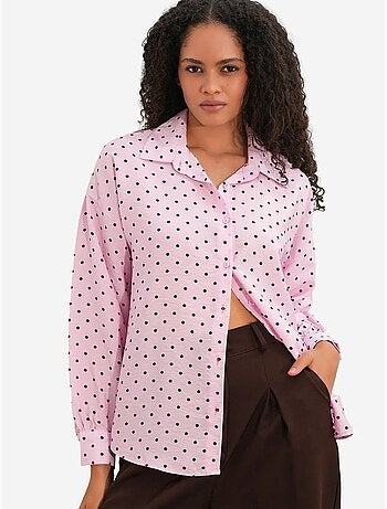 Camicia in crêpe a pois oversize bdart