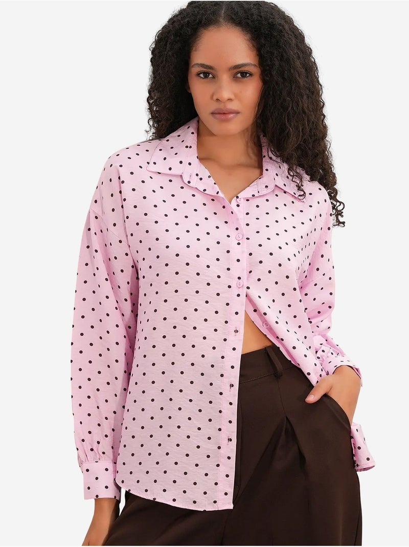 Camicia in crêpe a pois oversize bdart Rosa - Kiabi