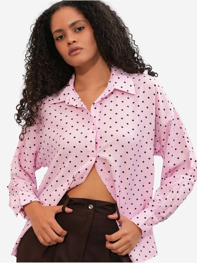 Camicia in crêpe a pois oversize bdart Rosa - Kiabi