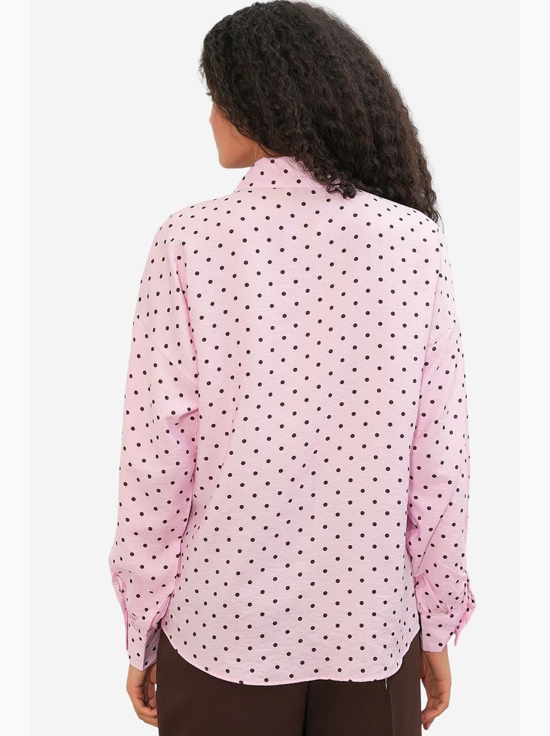 Camicia in crêpe a pois oversize bdart Rosa - Kiabi