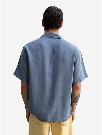 Camicia in crêpe con dettaglio a nodo vestibilità rilassata da uomo giesto