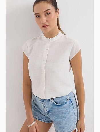 Camicia in crêpe stampata con bottoni bdart
