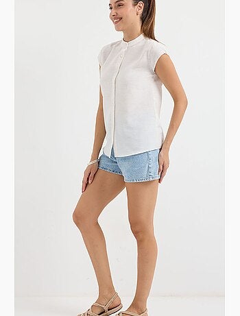 Camicia in crêpe stampata con bottoni bdart
