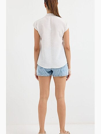 Camicia in crêpe stampata con bottoni bdart