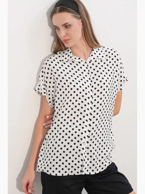Camicia in crêpe stampata con bottoni bdart - Kiabi Camicia in crêpe stampata con bottoni bdart - Kiabi