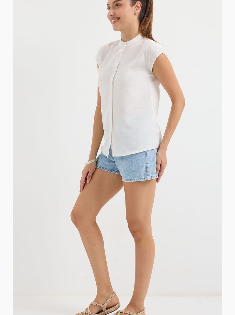 Camicia in crêpe stampata con bottoni bdart Bianco sporco - Kiabi