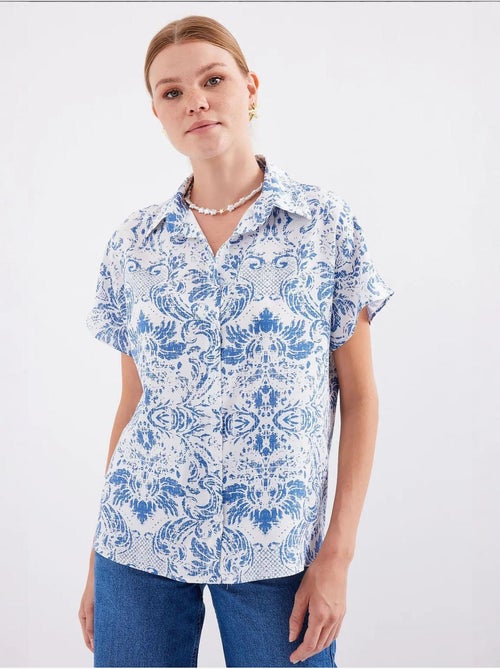 Camicia in crêpe stampata con bottoni bdart - Kiabi Camicia in crêpe stampata con bottoni bdart - Kiabi