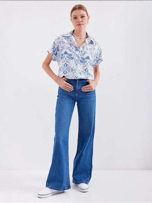 Camicia in crêpe stampata con bottoni bdart - Kiabi Camicia in crêpe stampata con bottoni bdart - Kiabi