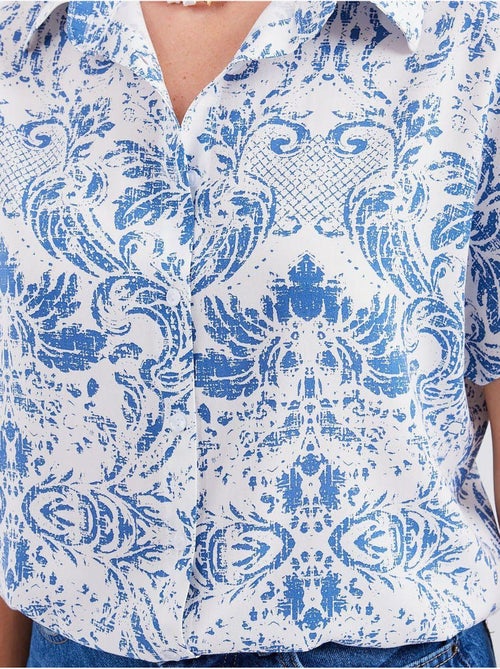Camicia in crêpe stampata con bottoni bdart - Kiabi Camicia in crêpe stampata con bottoni bdart - Kiabi