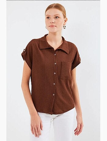 Camicia in crêpe testurizzato con taschino bdart