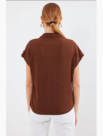 Camicia in crêpe testurizzato con taschino bdart