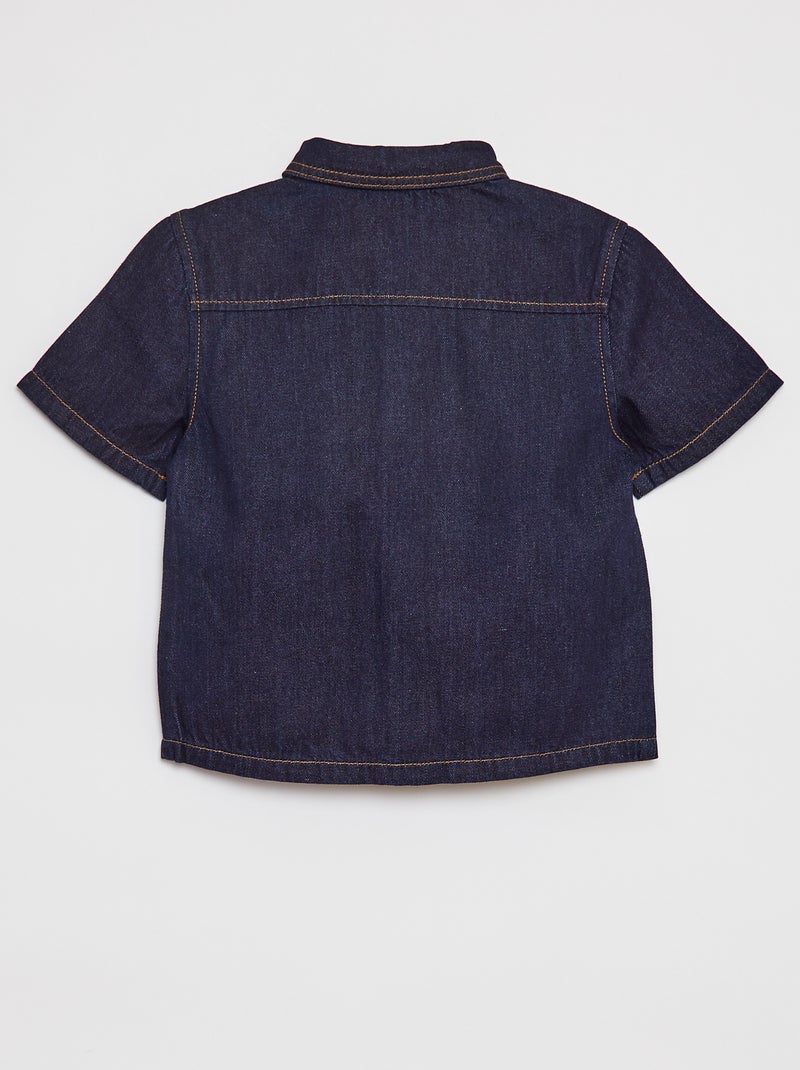 Camicia in denim a maniche corte BLU - Kiabi