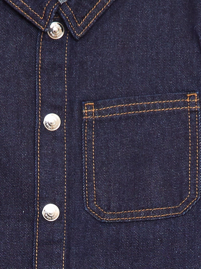 Camicia in denim a maniche corte BLU - Kiabi