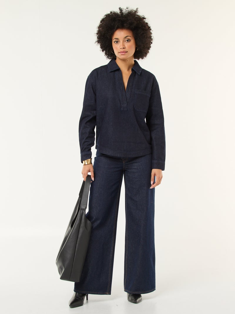 Camicia in denim a maniche lunghe Blu - Kiabi