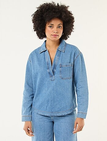 Camicia in denim a maniche lunghe