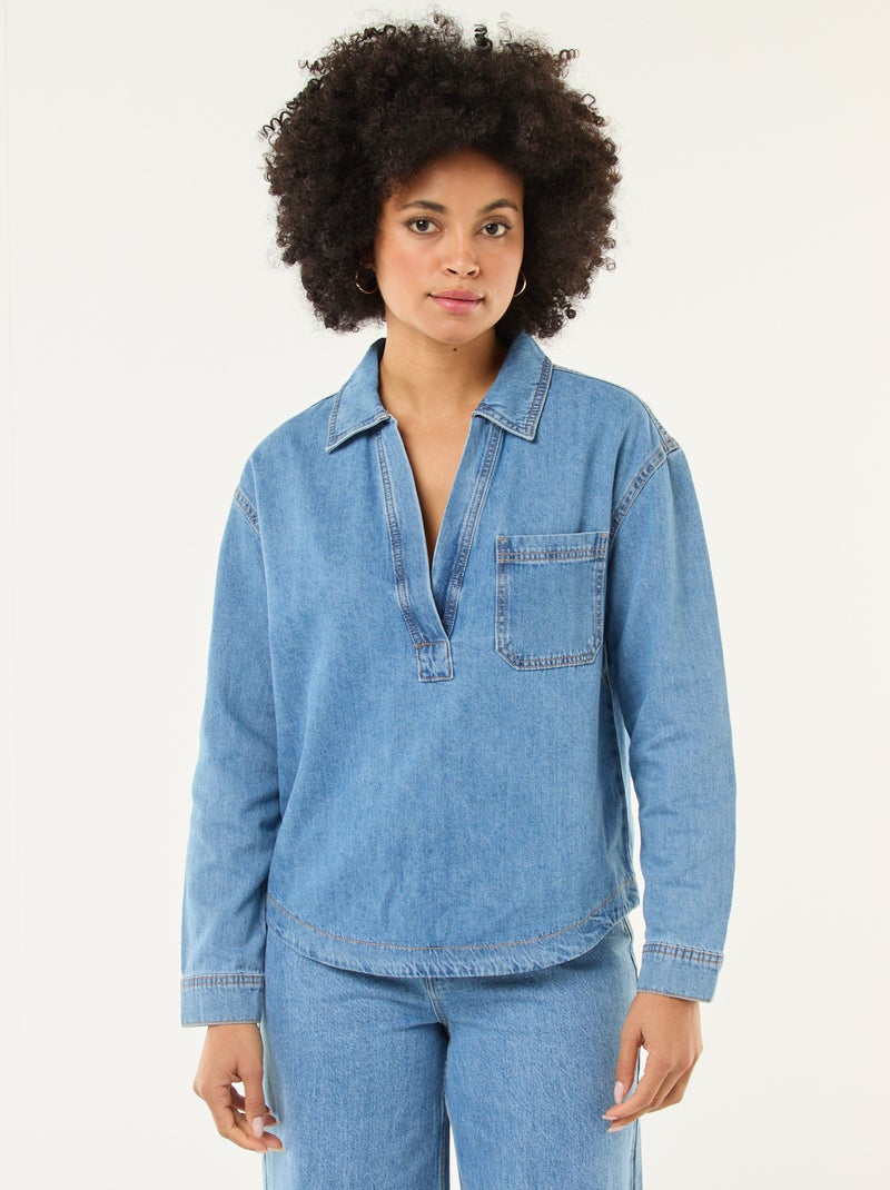 Camicia in denim a maniche lunghe Blu - Kiabi