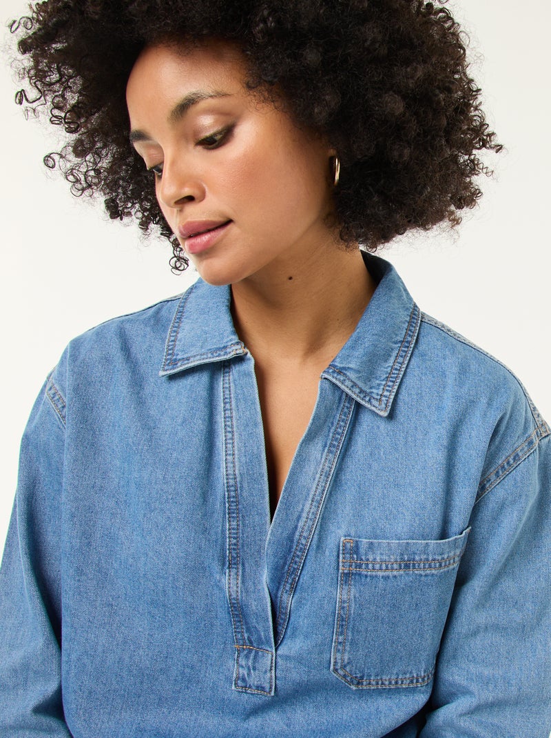 Camicia in denim a maniche lunghe Blu - Kiabi