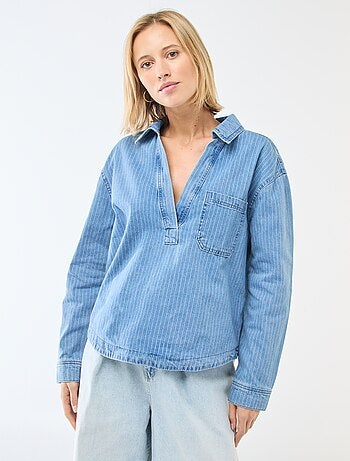 Camicia in denim a maniche lunghe
