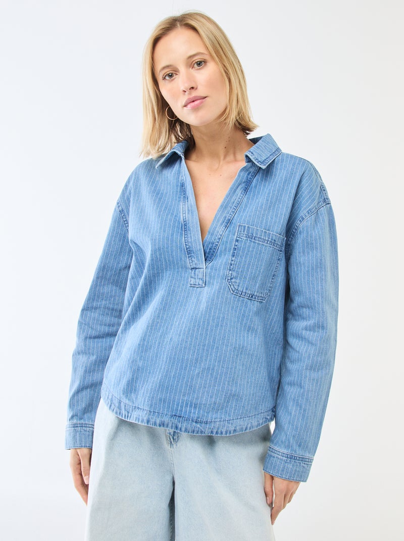 Camicia in denim a maniche lunghe Blu - Kiabi