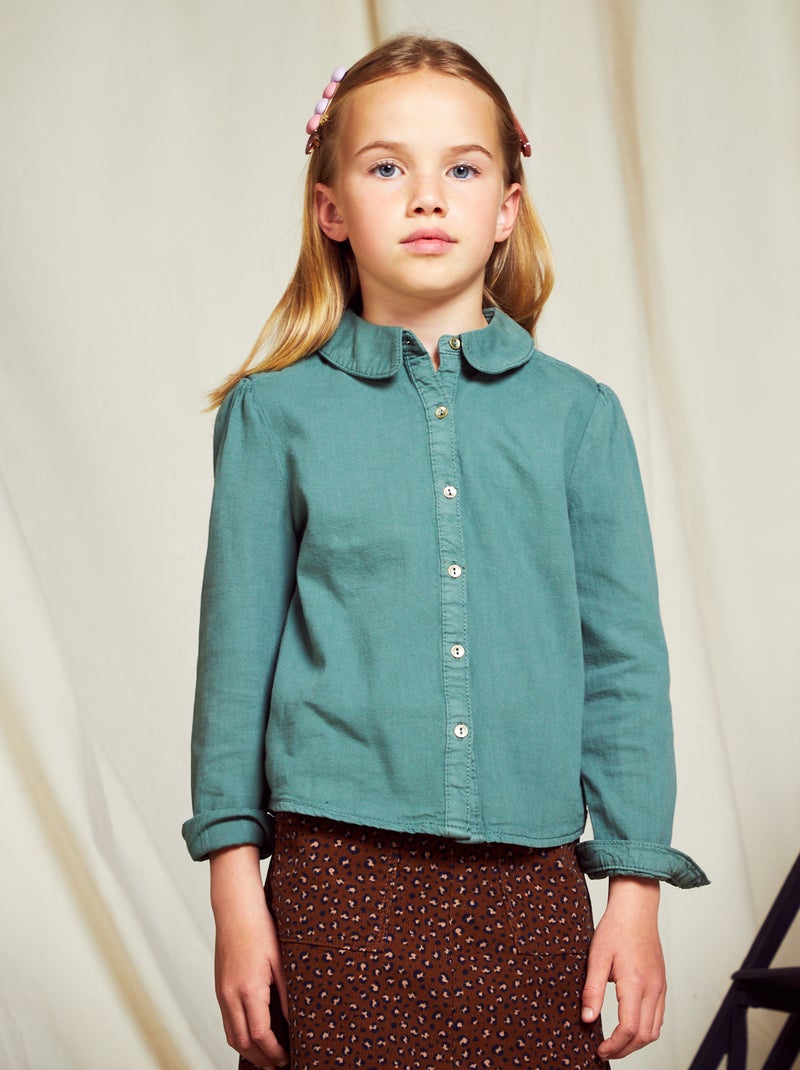 Camicia in denim a maniche lunghe VERDE - Kiabi