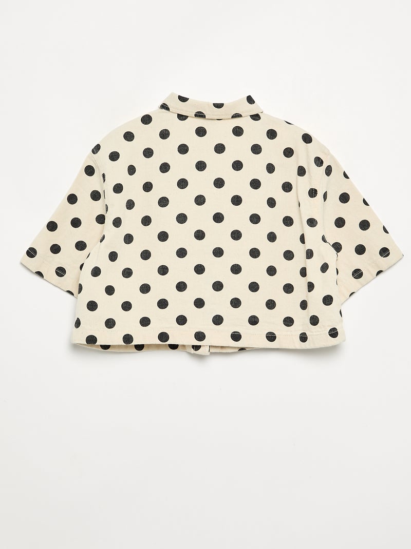 Camicia in denim a pois Bianco - Kiabi