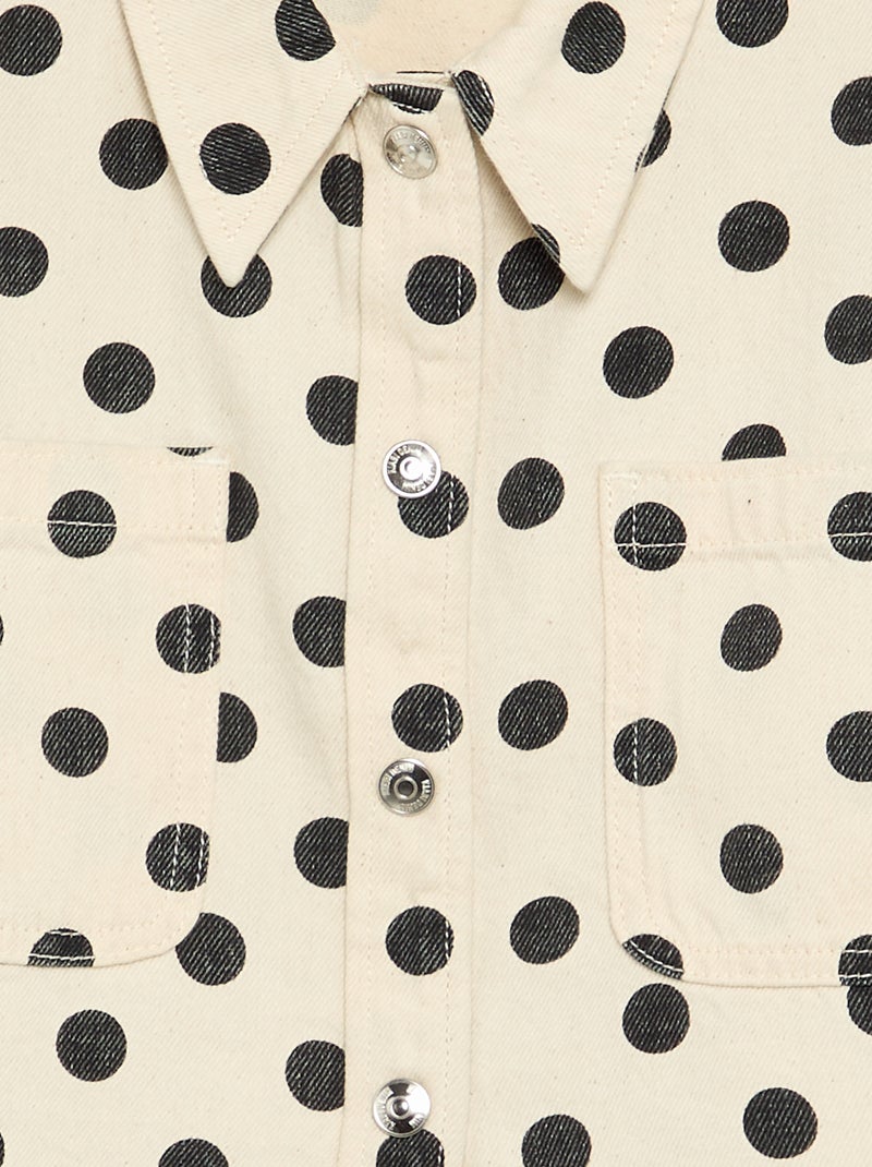 Camicia in denim a pois Bianco - Kiabi