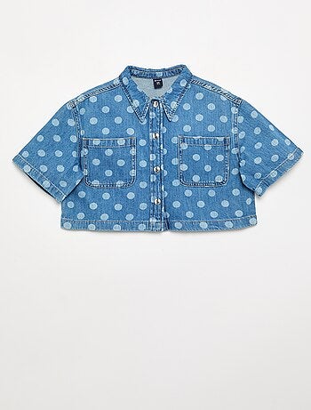 Camicia in denim a pois