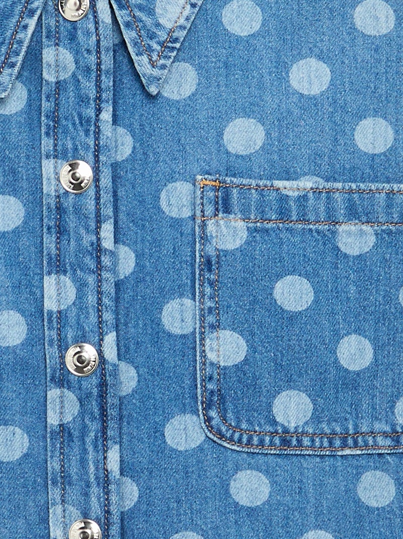 Camicia in denim a pois Blu - Kiabi