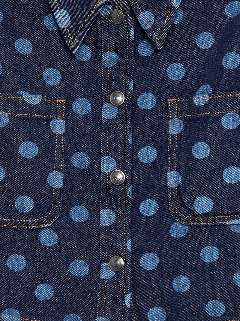 Camicia in denim a pois Blu - Kiabi