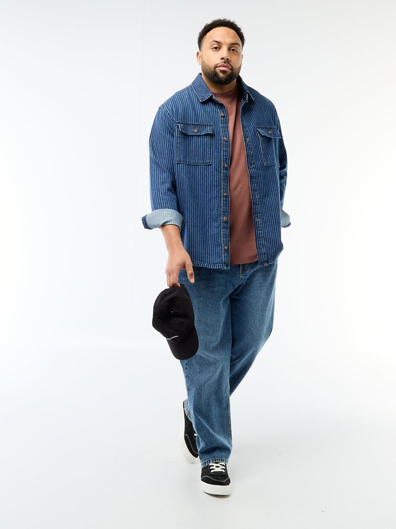Camicia in denim a righe Blu - Kiabi