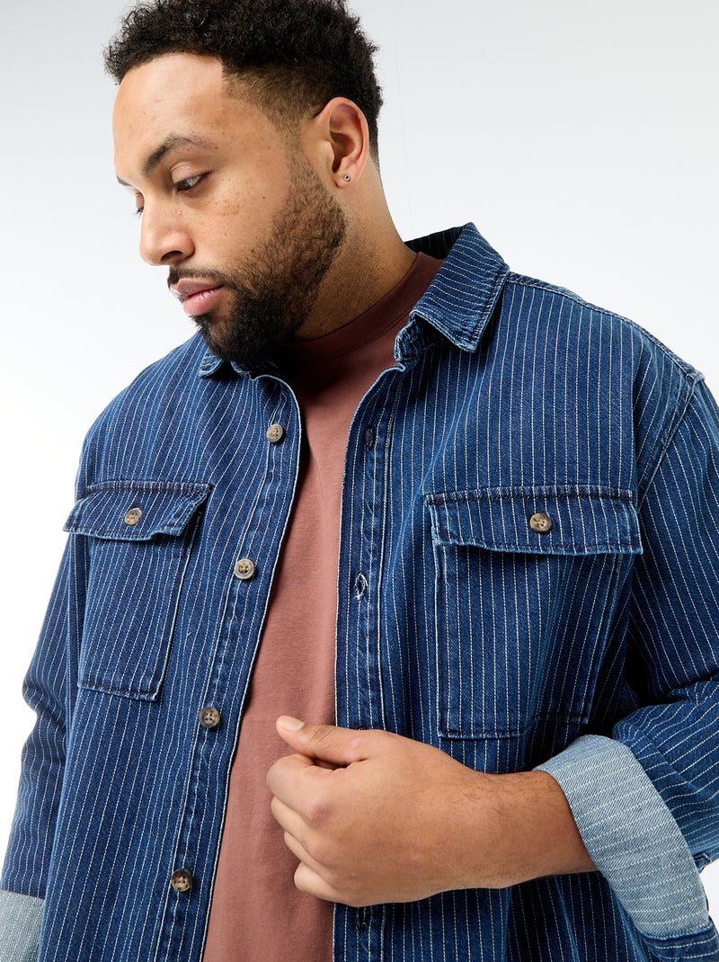 Camicia in denim a righe Blu - Kiabi