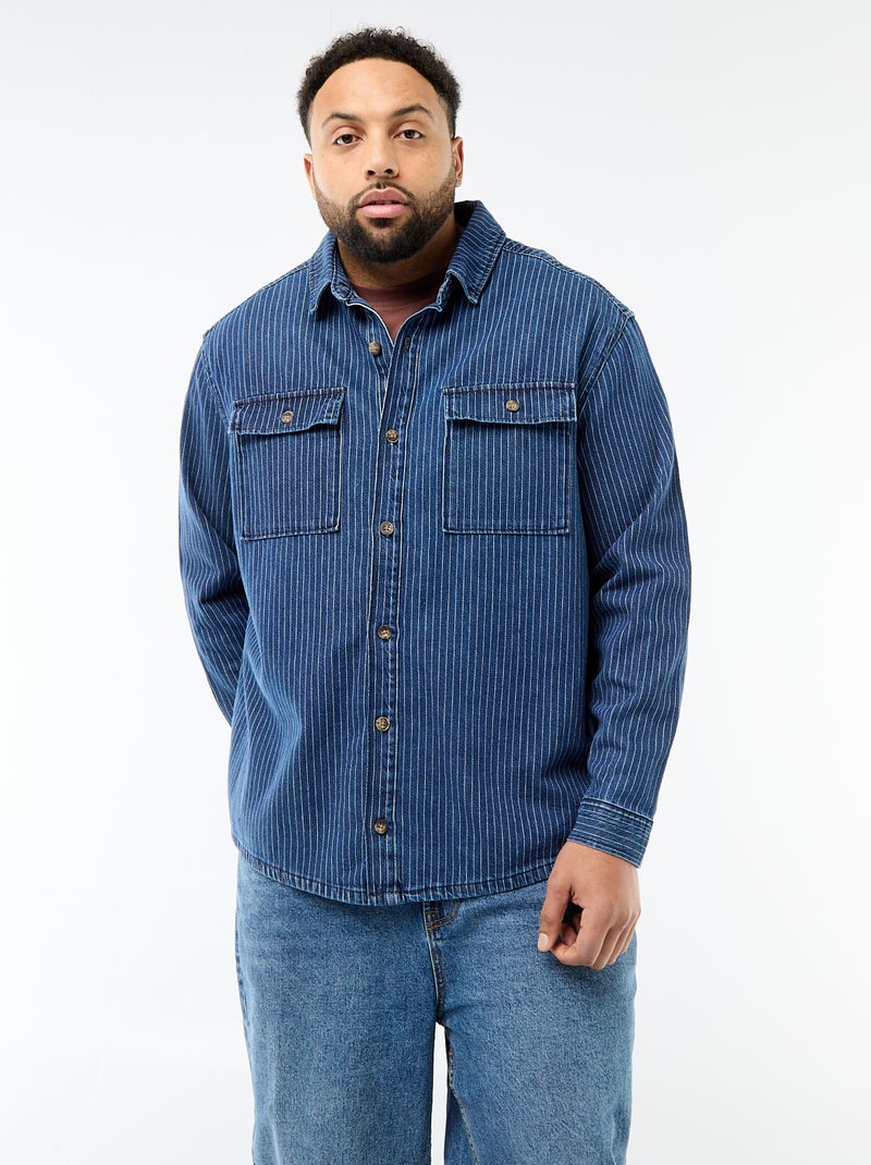 Camicia in denim a righe Blu - Kiabi