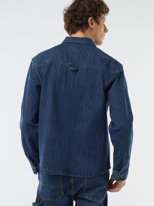 Camicia in denim a righe con tasche applicate sul petto - Kiabi