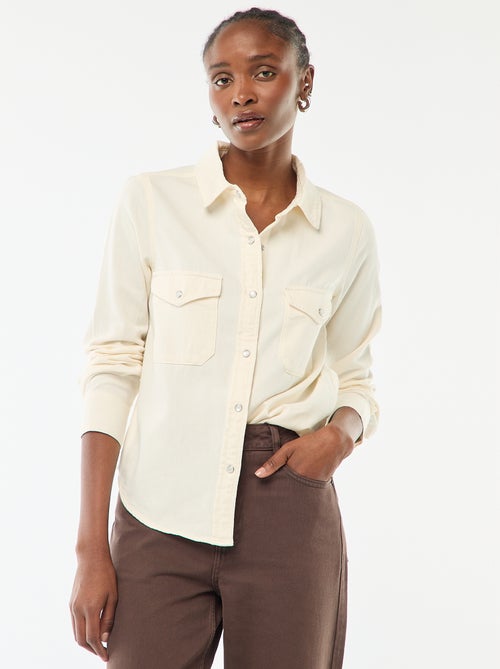 Camicia in denim con 2 tasche applicate con patta sul petto - Kiabi