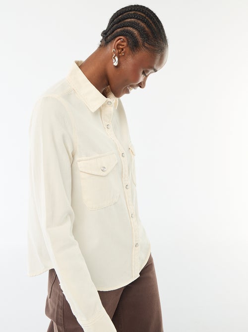 Camicia in denim con 2 tasche applicate con patta sul petto - Kiabi